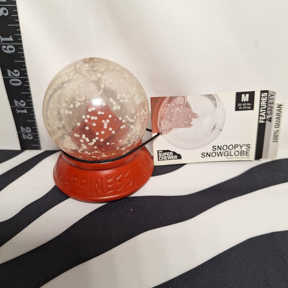 NWT Bark Super Chewer Snoopy's Snow Globe Dog Toy M